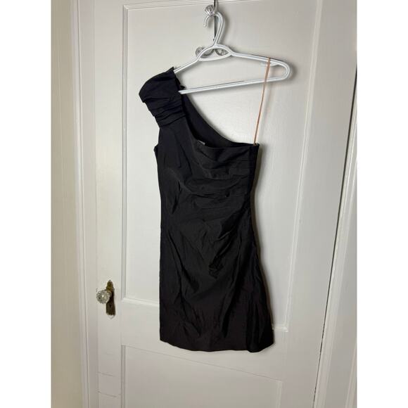 Speechless Women's Black Ruched One Shoulder Sheath Cocktail Dress Size 9 - Picture 1 of 7